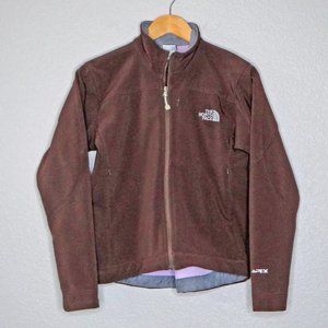 The North Face Apex brown jacket with Lilac Interior size Small